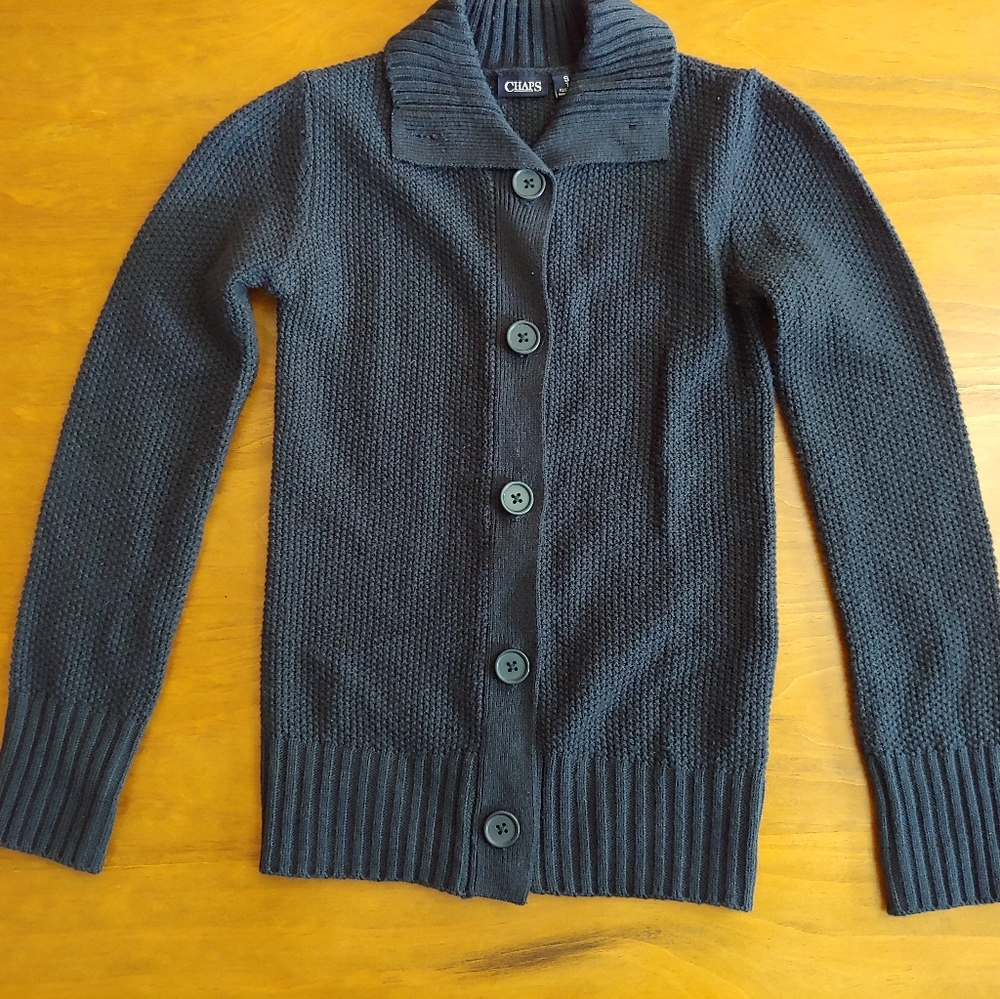 Navy blue uniform cardigan